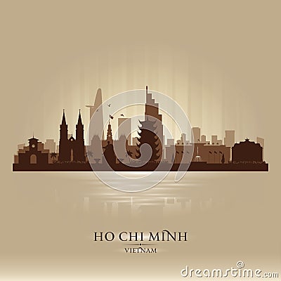 Ho Chi Minh city Vietnam skyline vector silhouette Vector Illustration