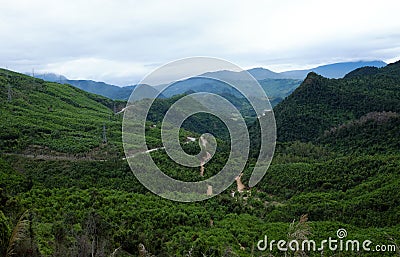 Ho Chi Minh trail, forest, mountain, terrain Stock Photo