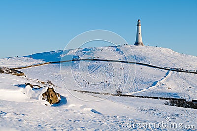 Hoad Hill in winter Stock Photo