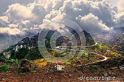 Hoang Lien Son Mountain Range, North of Vietnam. Stock Photo