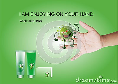 Hoarding design designed by me on hand hygiene product.. Stock Photo