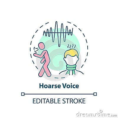 Hoarse voice concept icon Vector Illustration