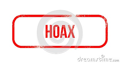 hoax - red grunge rubber, stamp Stock Photo