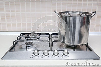 Hob cooker pot pan Stock Photo