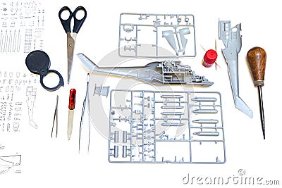 Hobbies assembled model helicopter Stock Photo