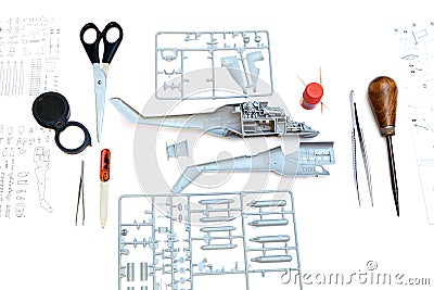 Hobbies assembled model helicopter Stock Photo