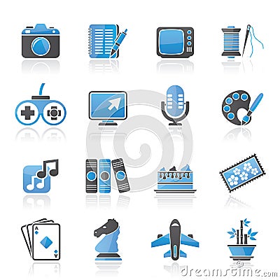 Hobbies and leisure Icons Vector Illustration