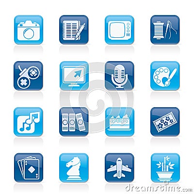 Hobbies and leisure Icons Stock Photo