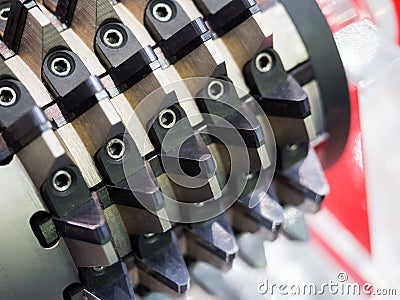 Hobbing holder gear cutting for high accuracy automotive gear cu Stock Photo