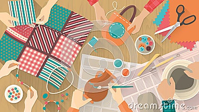 Hobby and crafts banner Vector Illustration