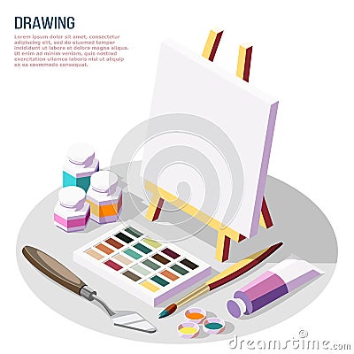 Hobby Crafts Isometric Composition Vector Illustration