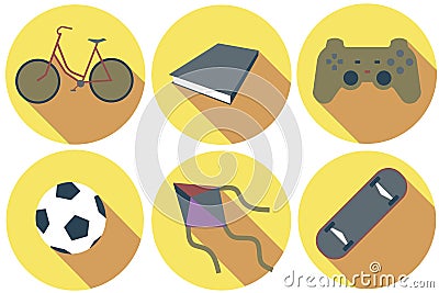 Hobby Flat icon with long shadow Vector Illustration