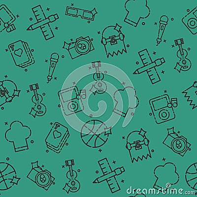 Hobby icon pattern Vector Illustration