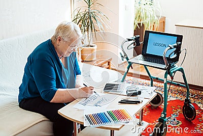 Hobby Ideas for Older People. Retirement Hobbies, Pastimes for Seniors. Activities for Seniors with Limited Mobility Stock Photo