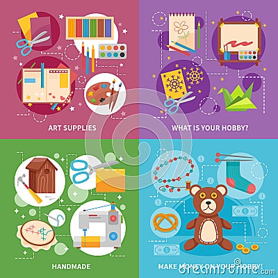 Hobby 2x2 Design Concept Vector Illustration