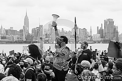 Hoboken, NJ / USA - June 5th, 2020: Black Lives Matter Peaceful Protest in Hoboken, NJ Editorial Stock Photo