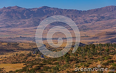 View of the fantastically beautiful Ethiopian mountains. Stock Photo