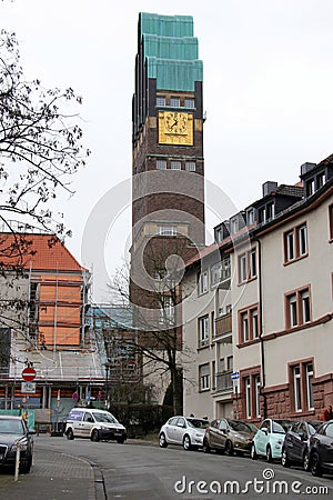 Hochzeitsturm, Wedding Tower, iconic example of Jugendstil architecture, Darmstadt, Germany Editorial Stock Photo