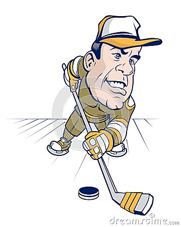 Hockey cartoon character man Vector Illustration