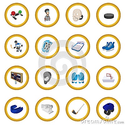 Hockey cartoon icon circle Vector Illustration