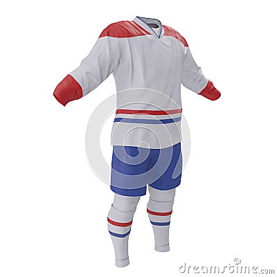 Hockey Clothes on white. 3D illustration Cartoon Illustration