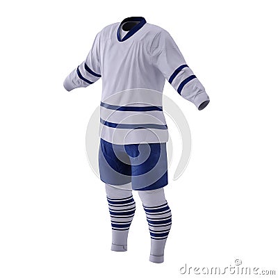 Hockey Clothes on white. 3D illustration Cartoon Illustration