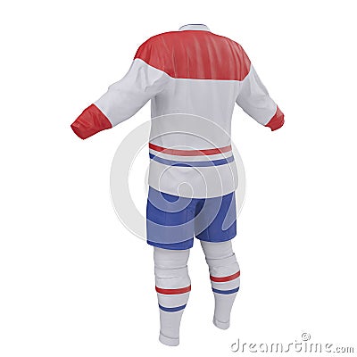 Hockey Clothes on white. 3D illustration Cartoon Illustration
