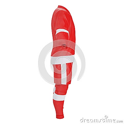 Hockey Clothes on white. Side view. 3D illustration Cartoon Illustration