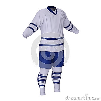 Hockey Clothes on white. 3D illustration Cartoon Illustration