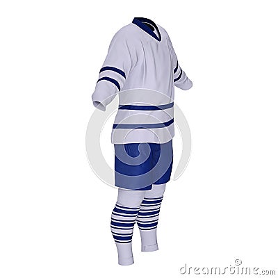 Hockey Clothes on white. 3D illustration Cartoon Illustration