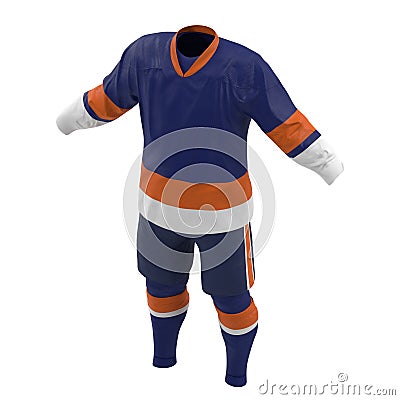 Hockey Clothes on white. 3D illustration Cartoon Illustration