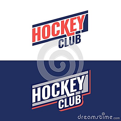 Hockey club logo. Vector Illustration