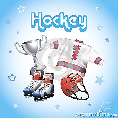 Hockey equipment kit Stock Photo