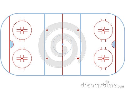 Hockey field. Playing field on the white background Vector Illustration