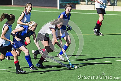 Hockey Girls Ball Editorial Stock Photo