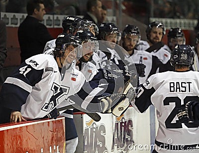 Hockey goal celebration Editorial Stock Photo