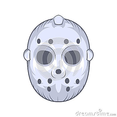 Hockey goalie mask icon, cartoon style Stock Photo