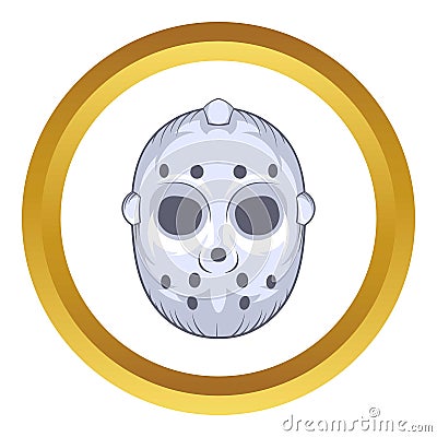 Hockey goalie mask vector icon, cartoon style Vector Illustration