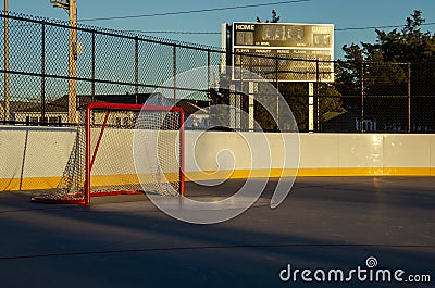 Hockey goals outdoor Stock Photo