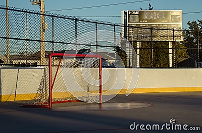 Hockey goals outdoor Stock Photo