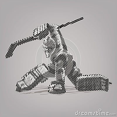 Hockey goaltender. Vector Illustration