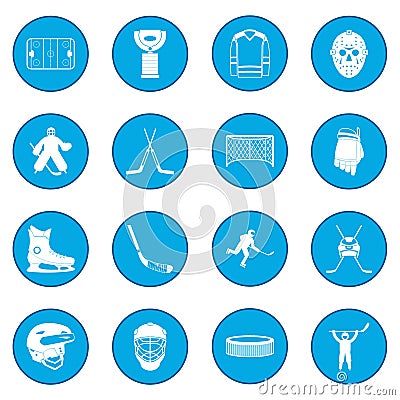 Hockey icon blue Vector Illustration