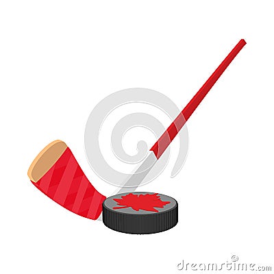 Hockey icon, cartoon style Vector Illustration