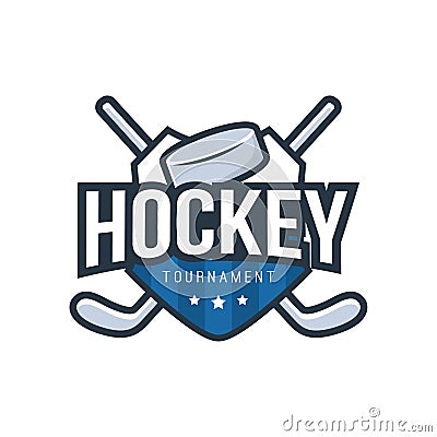 Hockey logo element design. Vector illustration decorative design Vector Illustration