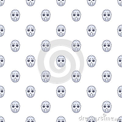 Hockey mask pattern, cartoon style Vector Illustration