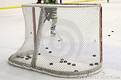 Hockey net Stock Photo