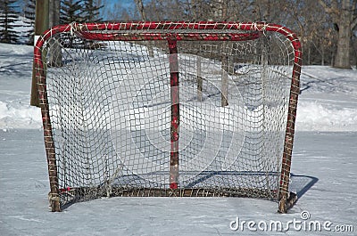 Hockey net Stock Photo