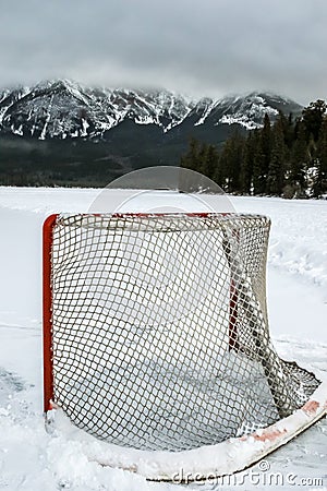 Hockey Net Stock Photo