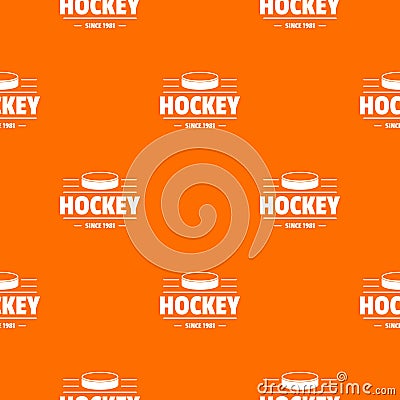 Hockey pattern vector orange Vector Illustration
