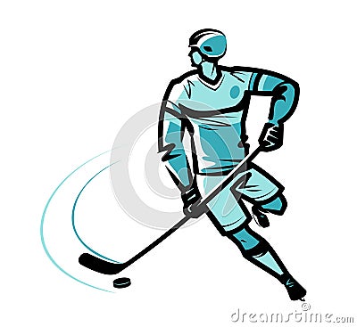 Hockey player. Sketch vector illustration Vector Illustration